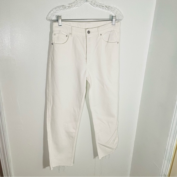 NWT Boyish Tommy High-Rise White Rigid Straight Leg Denim Distressed Waist 28 - Picture 5 of 13